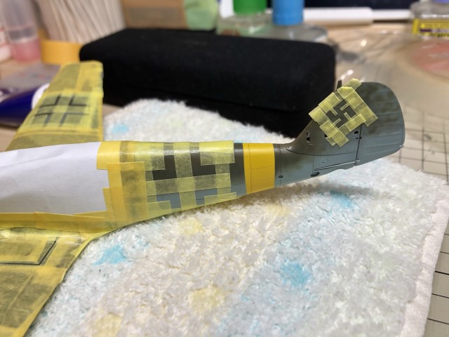 <Bf109 E-4/B 製作記> マスキングの進捗状況