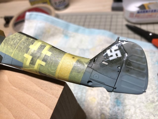 <Bf109 E-4/B 製作記> マスキング作業